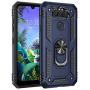 YZOK LG Aristo 5 Case,with HD Screen Protector,LG Phoenix 5,LG Fortune 3,Risio 4 Case,[Military Grade] Ring Car Mount Kickstand Hybrid Hard PC Soft TPU Shockproof Protective Case for LG K8x (Blue)