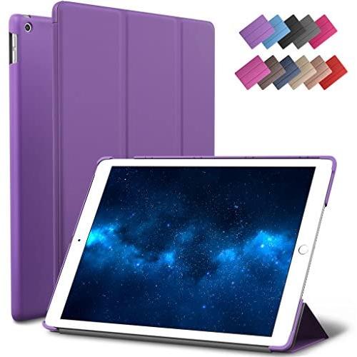 New iPad 9.7-inch 2018 2017 Case, ROARTZ Purple Slim-Fit Smart Rubber Folio Case Hard Cover Light-Weight Wake Sleep for Apple iPad 5th 6th Generation Retina Model A1893 A1954 A1822 A1823