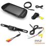 Pyle Backup Car Camera & Rear View Mirror Monitor Screen System-Parking & Reverse Safety Distance Scale Lines, Waterproof & Night Vision Cam with IR LED Lights, 7'' LCD Display for Vehicles-(PLCM7200)