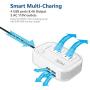 Foval 200W Car Power Inverter DC 12V to 110V AC Converter with 4 USB Ports Charger (White)