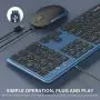 Wired Keyboard and Mouse, Jelly Comb Ultra Thin Full Size USB Wire Corded Keyboard Mouse Combo Set with Number Pad for Computer, Laptop, PC, Desktop, Notebook, Windows 7, 8, 10 -Sapphire Blue