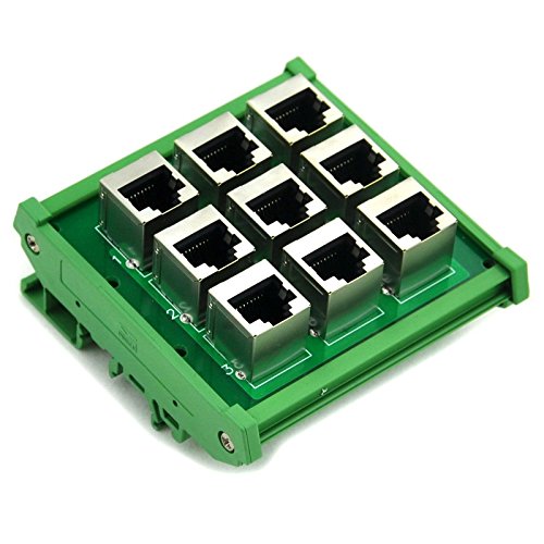 Electronics-Salon RJ45 8P8C 9-Way Buss Board DIN Rail Mount Interface Module.