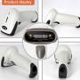 Wireless Bluetooth Barcode Scanner, Symcode Handheld USB CCD Cordless Barcode Scanner with USB Receiver Support Storing Codes Rechargeable Bar Code Reader Long Battery Life