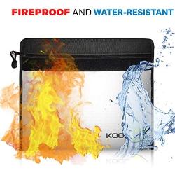2192°F Fireproof Document Bag | 15” x 11“ Fireproof Money Bag| 3-Layer Fireproof Safe Storage Water Resistant Envelope with Zipper| Fireproof Box Pouch for Passport Important Paper Cash Lipo Battery