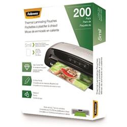 Fellowes Thermal Laminating Pouches, Letter Size Sheets, 5mil, 200pk