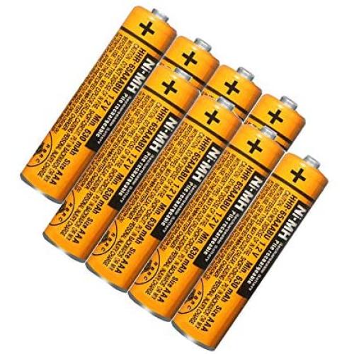 8 Pack HHR-65AAABU NI-MH Rechargeable Battery for Panasonic 1.2V 630mAh AAA Battery for Cordless Phones