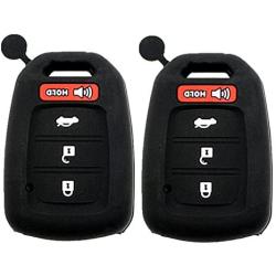 Ezzy Auto Pack of 2 Black Silicone Key Fob Case Key Cover Jacket Holder Protector fit for 2013-2017 Honda Accord Sports