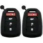 Ezzy Auto Pack of 2 Black Silicone Key Fob Case Key Cover Jacket Holder Protector fit for 2013-2017 Honda Accord Sports