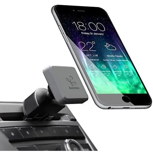 Koomus Pro CD-M Universal CD Slot Magnetic Cradle-less Smartphone Car Mount Holder for all iPhone and Android Devices, Single , Black