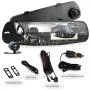 Pyle Dash Cam Rearview Mirror - 4.3” DVR Monitor Rear View Dual Camera Video Recording System in Full HD 1080p w/Built in G-Sensor Motion Detect Parking Control Loop Record Support - PLCMDVR49