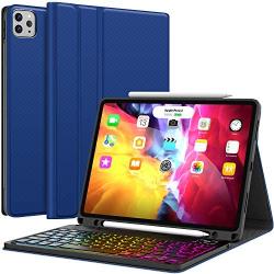 Keyboard Case for iPad Pro 11 2020 2nd Generation, iPad Pro 11 Case with Keyboard 2018-7 Backlight & Detachable - with Pencil Holder - Flip Stand Cover - iPad Pro 11 inch Keyboard for Tablet,Blue B