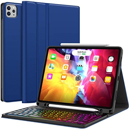 Keyboard Case for iPad Pro 11 2020 2nd Generation, iPad Pro 11 Case with Keyboard 2018-7 Backlight & Detachable - with Pencil Holder - Flip Stand Cover - iPad Pro 11 inch Keyboard for Tablet,Blue B Keyboard Case for iPad Pro 11 2020 2nd Generation, iPad Pro 11 Case with Keyboard 2018-7 Backlight & Detachable - with Pencil Holder - Flip Stand Cover - iPad Pro 11 inch Keyboard for Tablet,Blue B