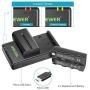 Neewer NP-F550 Battery Charger Set for Sony NP F970,F750,F960,F530,F570,CCD-SC55,TR516,TR716,and More (2-Pack Replacement Battery, Dual Slot Charger)