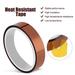 Soply 2 Rolls 10mm x 100ft High Temperature Heat Resistant Tape Sublimation Dye Mug Electronic Polyimide Tape
