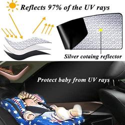 ZATOOTO Car Side Window Sun Shades - 4 Pcs Front Rear Magnetic Privacy Sunshades Black Silver SUV Windshield Curtain for Baby Kids