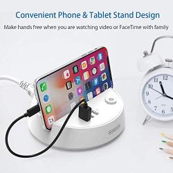 Nightstand Power Strip with USB - NTONPOWER 3 Outlets 3 USB Desktop Charging Station, 5ft Extension Cord with Switch Control and Phone/Tablet Holder for Home, Cruise Ship, Hotel and Office (White)