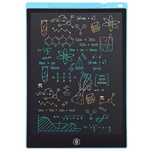Newest LCD Writing Tablet, Electronic Digital Writing &Colorful Screen Doodle Board, Cimetech 12-Inch Handwriting Paper Drawing Tablet Gift for Kids and Adults at Home,School and Office (Blue)