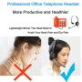 Emaiker Wired Telephone Deskphone Headset Mono Landline Headphone with Noise Canceling Microphone & RJ9 QD Cord Work for Avaya Aastra Alcatel Lucent AltiGen Comdial Digium Gigaset InterTel Fanvil,LG