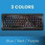 Azio Large Print Keyboard - USB Computer Keyboard with 3 Interchangeable Backlight Colors (KB505U)