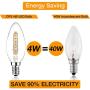 CP3 E12 LED Candelabra Light Bulb 40W Equivalent, Non-Dimmable 4W 400LM Candle Light Bulb 360 Degree lighting Chandelier Light Bulbs with Decorative Candle Base, Clear Glass, 2700K Warm White, 12 Pack
