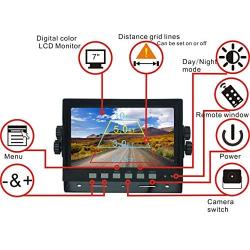 AUTOPAL 7'' Wired Reverse Rear View Backup Camera System,IP69K Waterproof Camera, Night Vision 28 PCS IR Lights, Vibration-Proof 10G for Tractor/Truck/RV/Excavator/Caravan/Skid Steer/Heavy Equipment