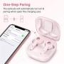 Wireless Earbuds, Upgraded Boltune Bluetooth V5.2 in-Ear Stereo Wireless Headphones USB-C Quick Charge Bluetooth Earbuds IPX8 40Hours Play Time-Pink