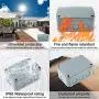 Nineleaf 1PK Outdoor Junction Box ABS Plastic Dustproof IP66 Waterproof Universal Electrical Boxes Project Enclosure Grey 4 7/8'' 3 1/4'' 2 1/4'' inch (125x86x62mm) fit 20mm Cable Gland for Outdoor Use
