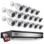ZOSI H.265+ 1080p 16 Channel Security Camera System, 16 Channel DVR Recorder with Hard Drive 2TB and 16 x 1080p Weatherproof CCTV Bullet Camera Outdoor Indoor with 80ft Night Vision, Motion Alerts