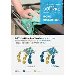 Buff Microfiber Cleaning Cloth | Black (12 Pack) | Size 16'' x 16'' | All Purpose Microfiber Towels - Clean, Dust, Polish, Scrub, Absorbent 
