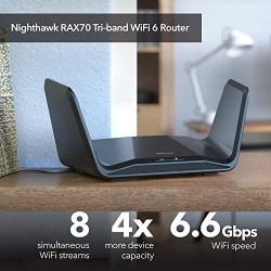 NETGEAR Nighthawk 8-Stream Tri-Band AX8 WiFi 6 Router (RAX70) – AX6600 Wireless Speed (Up to 6.6 Gbps) | 2,500 sq. ft. Coverage