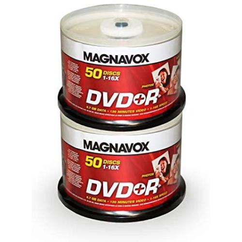 Magnavox 100-disc DVD+R 16x Logo Top (2 x 50pk Spindle)
