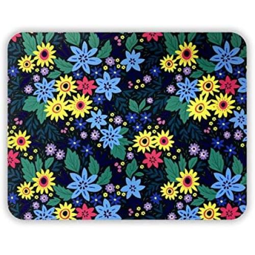 Cute Designer Desk Mouse Pad for Women, Pretty and Colorful Designs, Anti-Slip, Perfect Office, Work & Home Computer Accessory (Dandelion Pop, Rectangle)