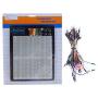 TEKTRUM EXTERNALLY Powered SOLDERLESS 2200 TIE-Points Experiment Plug-in BREADBOARD with Aluminum Back Plate and Jumper Wires for Proto-Typing Circuit