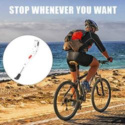 Upgraded Bike Kickstand Adjustable Aluminium Alloy Bicycle Side Kickstand Fit for 22'' 24'' 26'' 28'' Mountain Bike White