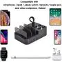 KeyEntre 6 Port USB Charging Station Multi Device USB Charging Dock Station HUB Desktop Charger Stand Organizer Compatible for iPhone ipad Airpods pro iwatch Kindle Tablet Multiple Devices, Black