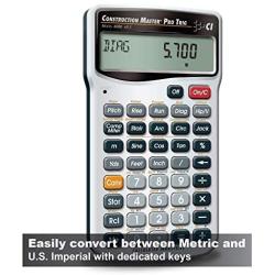 Calculated Industries 4080 Construction Master Pro Trig Advanced Construction Math Feet-Inch-Fraction Calculator with Full Trig Function for Architects, Engineers, Contractors, Estimators and Framers