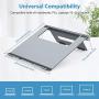 Nulaxy Foldable Laptop Stand, Portable Aluminum Computer Riser, Adjustable Macbook Cooing Holder for MacBook Air Pro, Dell, HP, Lenovo from 10-15.8’’ Laptops, Grey