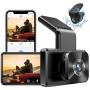 AUTOWOEL Dash Cam Built in WiFi GPS, FHD 1080P Dash Cam Front and Rear Camera with 3'' IPS Screen, 310°Dual Dash Cam, WDR, HDR, Night Vision, Reverse Mode, G-Sensor, Parking Monitor, Loop Recording