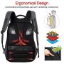 OUTJOY Anti Theft Travel Backpack Waterproof Laptop Backpack for Men Women Lockable Computer Backpack with USB Charging Port Padded Compartment for 15.6 inches Laptop School Backpack TSA Friendly Grey