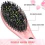 Ionic Straightening Brush, GLAMFIELDS Hair Straightener Brush with Anti-Scald, Anti Frizz, 30s Fast Ceramic Heating, Auto Temperature Lock & Auto-Off, Dual Voltage Straightening Comb for Home, Travel