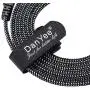 Cat 7 Ethernet Cable, DanYee Nylon Braided 10ft High Speed Network Cable LAN Cable Wires CAT 7 RJ45 Ethernet Cable Cord 3ft 10ft 16ft 26ft 33ft 50ft 66ft 100ft (Black 10ft)