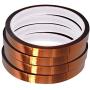 WIRESTER 4 Rolls 10mm X 30m (100ft) High Temperature Heat Resistant Tape Electronic Polyimide Tape for Masking, Soldering, Electrical, Heat Transfer Vinyl, 3D Printers