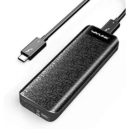 WAVLINK Thunderbolt 3 SSD Enclosure, Thunderbolt 3 to PCIE NVMe M.2 Portable External SSD Enclosure with Heat Sink, Thunderbolt 3 Cable Included (SSD Not Included)