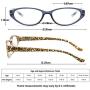 Cat Eye Reading Glasses for Womens - 2 Pairs Blue Light Blocking Computer Readers +1.5 Anti-blue Lightweight Quality Ladies Eyeglass