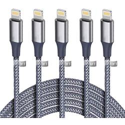 iPhone Charger,StinkLight [Apple MFi Certified] Lightning Cable 5Pack(3/3/3/6/10FT) Braided Nylon Fast Charger Cable Compatible iPhone 12Pro Max/12Pro/12/11Pro Max/11Pro/11/XS/XsMax/XR/8/7/6/iPad/iPod