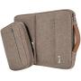 Voova Smart Laptop Sleeve Case Computer Carrying Bag with Attachable Separate Accessory Pouch, Compatible with 13-13.3 inch MacBook Air/MacBook Pro, 13 XPS / Chromebook / Notebook, Waterproof, Khaki