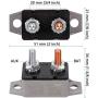 4 Pieces 40Amp 12V/24V Manual Reset Circuit Breaker with Cover Stud Bolt Type and Screw for battery chargers, trucks, buses, electric cars, car engines and automotive