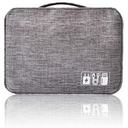 Electronics Organizer, Electronic Accessories Double Layer Travel Cable Organizer Cord Storage Bag for Cables, iPad,Power Bank