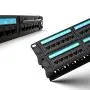AMPCOM Industrial Series CAT6 48 Ports Patch Panel, Rack Mount - 2U, 19 inch, RJ45 Ethernet 568A 568B, 50u Gold Plated, with Rear Cable Management Bar