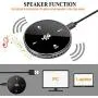 USB Conference Microphone with Speaker,Omnidirectional Speakerphone Computer Mic with 360º Voice Pickup, Touch-Sensor Buttons to Mute/Volume for Streaming, VoIP Call,Skype, Webinar, Interview-Black